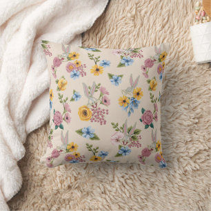 BUGS BUNNY™ Floral Embroidery Pattern Cushion