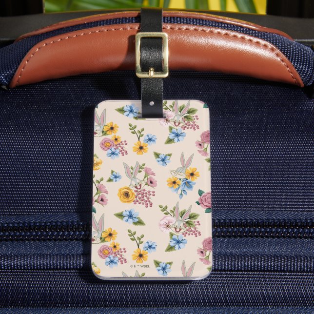 BUGS BUNNY™ Floral Embroidery Pattern Luggage Tag (Front Insitu 2)
