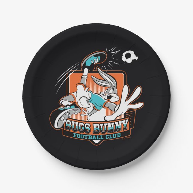 BUGS BUNNY™ Football Club Badge Paper Plate (Front)