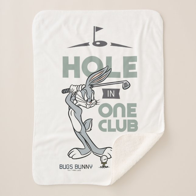 BUGS BUNNY™ Golfing - Hole in One Club Sherpa Blanket (Front)