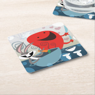 BUGS BUNNY™ & Gossamer Whimsical Meal Prep Square Paper Coaster