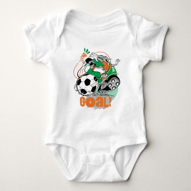 BUGS BUNNY™ Kicking Soccer Goal Baby Bodysuit (Front)