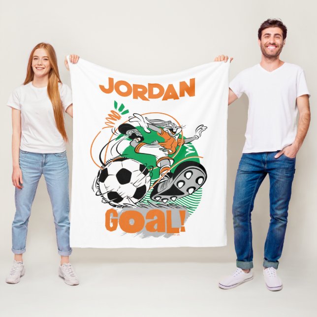 BUGS BUNNY™ Kicking Soccer Goal Fleece Blanket (In Situ)