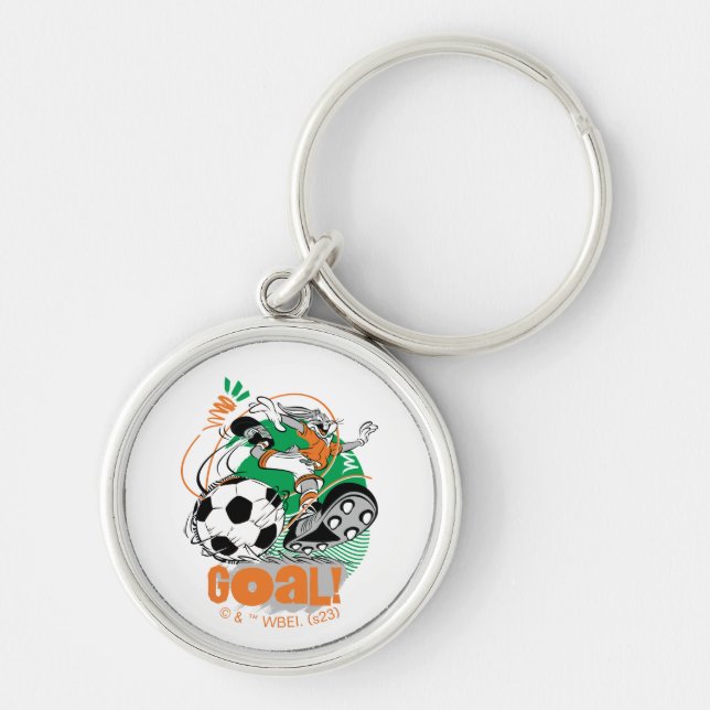 BUGS BUNNY™ Kicking Soccer Goal Key Ring (Front)