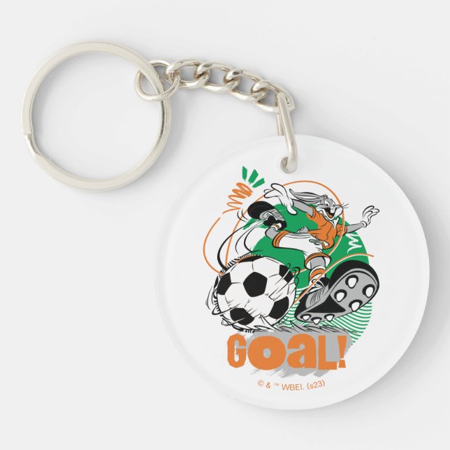 BUGS BUNNY™ Kicking Soccer Goal Key Ring (Front)