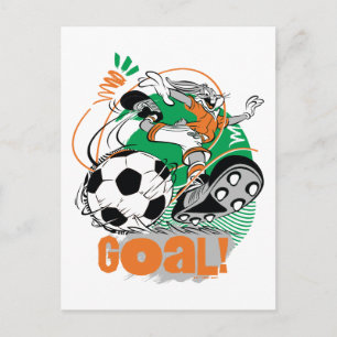BUGS BUNNY™ Kicking Soccer Goal Postcard