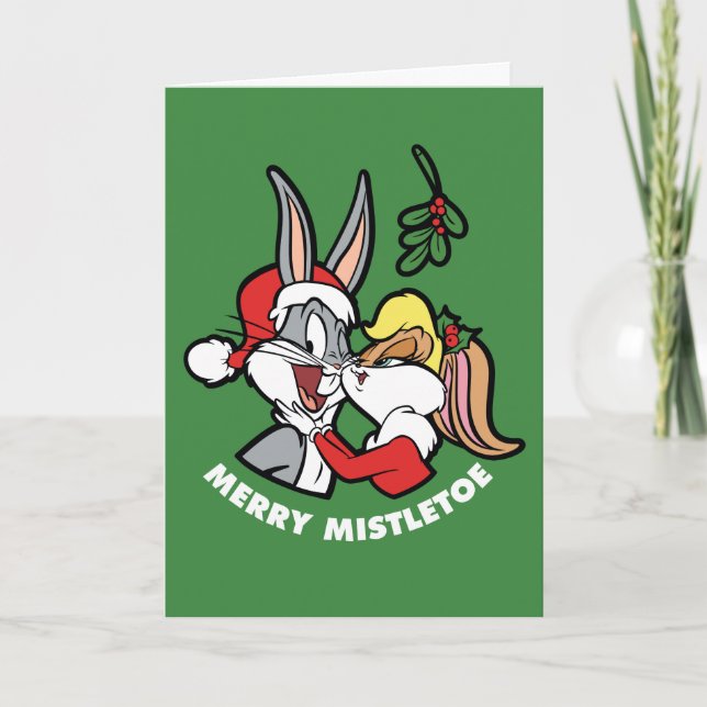 BUGS BUNNY™ & Lola "Merry Mistletoe" Holiday Card (Front)