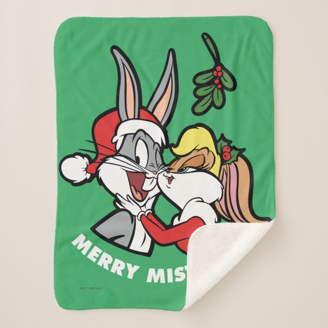 BUGS BUNNY™ & Lola "Merry Mistletoe" Sherpa Blanket (Front)