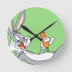 BUGS BUNNY™ Lying Down Eating Carrot Round Clock