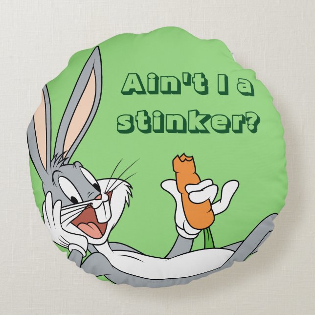 BUGS BUNNY™ Lying Down Eating Carrot Round Cushion (Back)