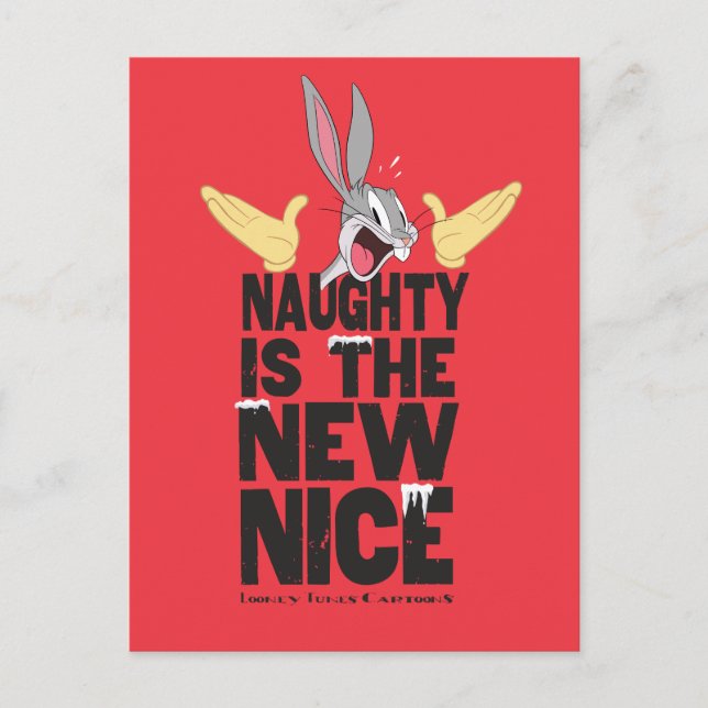 BUGS BUNNY™ "Naughty Is The New Nice" Holiday Postcard (Front)