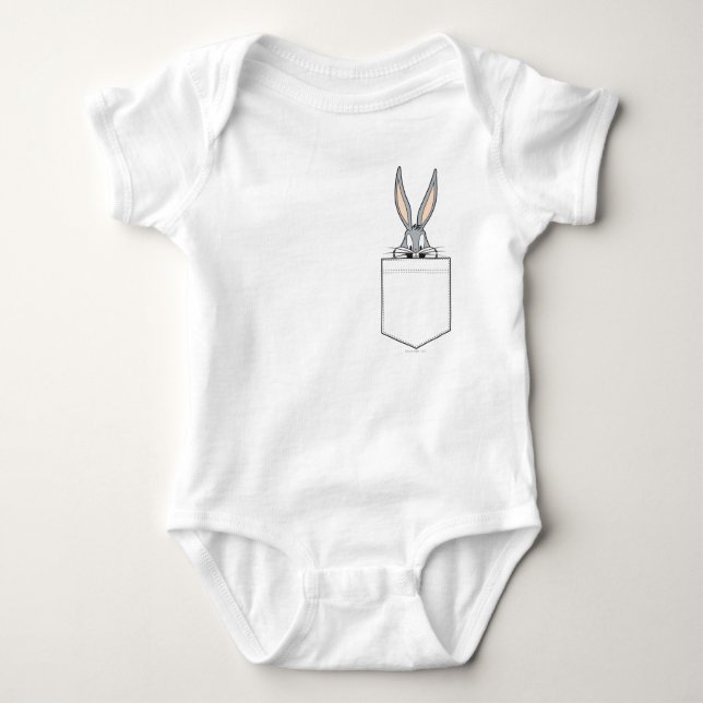 BUGS BUNNY™ Peeking Out Of Pocket Baby Bodysuit (Front)