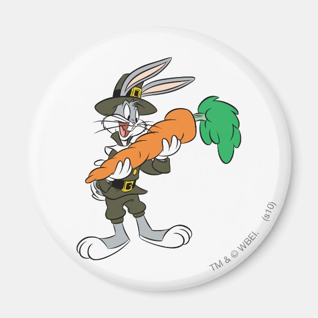BUGS BUNNY™ Pilgrim Thanksgiving Carrot Magnet (Front)