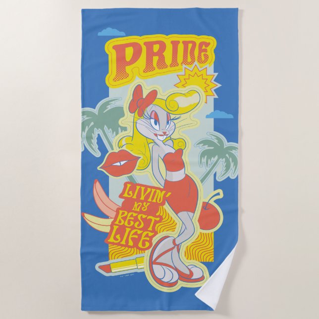 BUGS BUNNY™ Pride - Livin' My Best Life Beach Towel (Front)