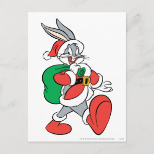 BUGS BUNNY™ Santa Holiday Postcard