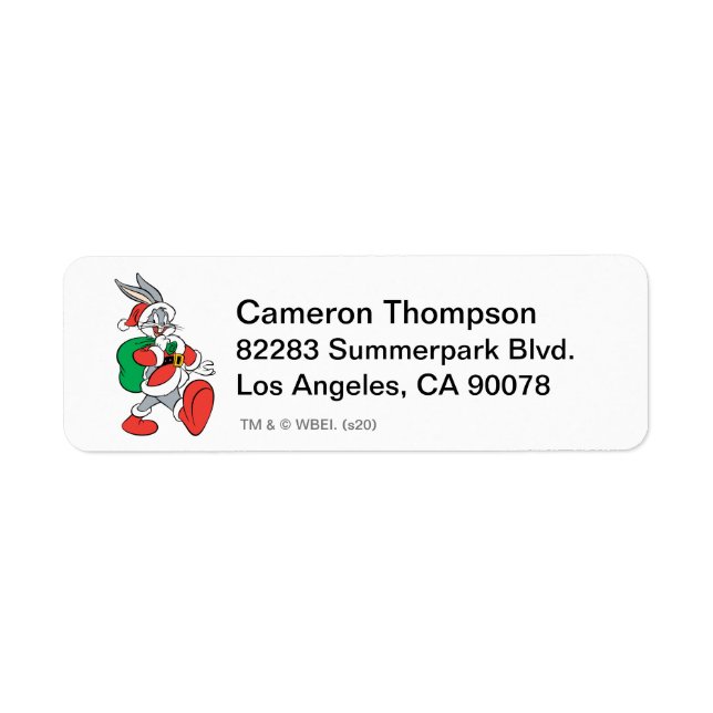 BUGS BUNNY™ Santa Return Address Label (Front)
