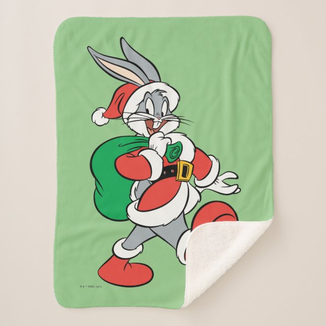 BUGS BUNNY™ Santa Sherpa Blanket (Front)