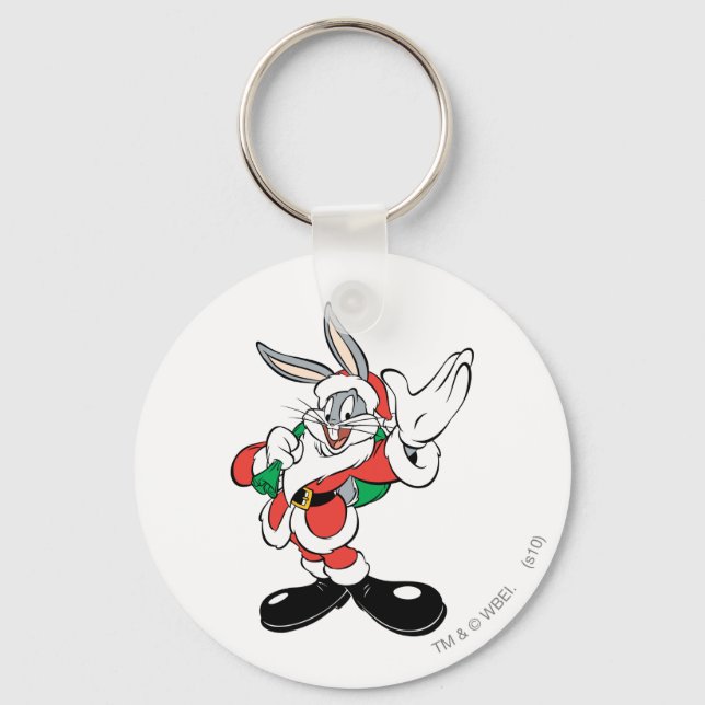 BUGS BUNNY™ Santa Waving Key Ring (Front)