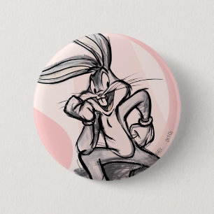 BUGS BUNNY™ Thinker Light Pink 6 Cm Round Badge