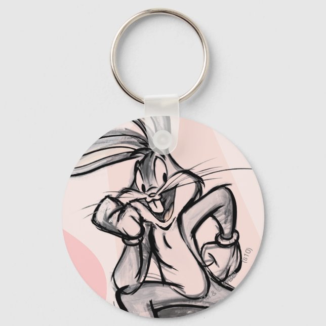 BUGS BUNNY™ Thinker Light Pink Key Ring (Front)