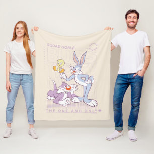 BUGS BUNNY™, TWEETY™, SYLVESTER™ Squad Goals Fleece Blanket