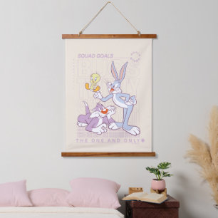 BUGS BUNNY™, TWEETY™, SYLVESTER™ Squad Goals Hanging Tapestry