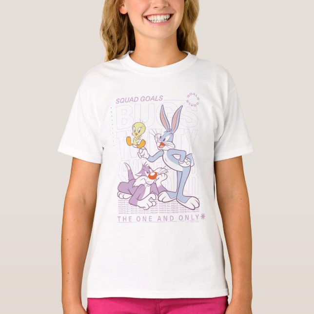 BUGS BUNNY™, TWEETY™, SYLVESTER™ Squad Goals T-Shirt (Front)