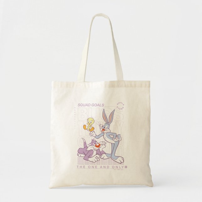 BUGS BUNNY™, TWEETY™, SYLVESTER™ Squad Goals Tote Bag (Front)