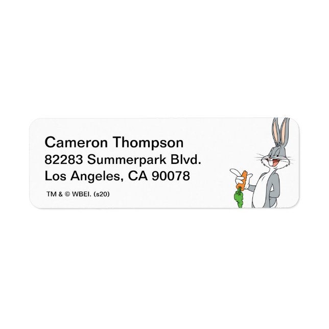 BUGS BUNNY™ With Carrot Return Address Label (Front)
