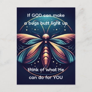 Bugs Butt Light Up Firefly Lightning bug Funny Postcard