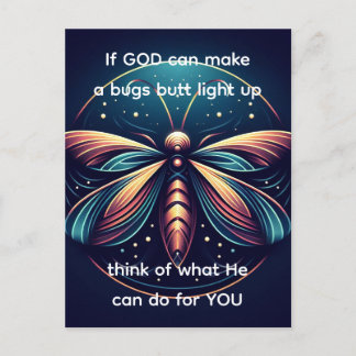 Bugs Butt Light Up Firefly Lightning bug Funny  Postcard