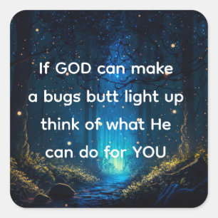 Bugs Butt Light Up Firefly Lightning bug Funny  Square Sticker