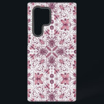 Bugs, dark magenta and pink on white samsung galaxy case<br><div class="desc">Hand-drawn symetrical pattern with various bugs-beetles,  butterflies and spiders</div>
