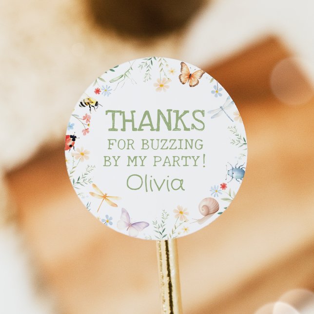 Bugs Girl Birthday Insect Party Stickers (Creator Uploaded)