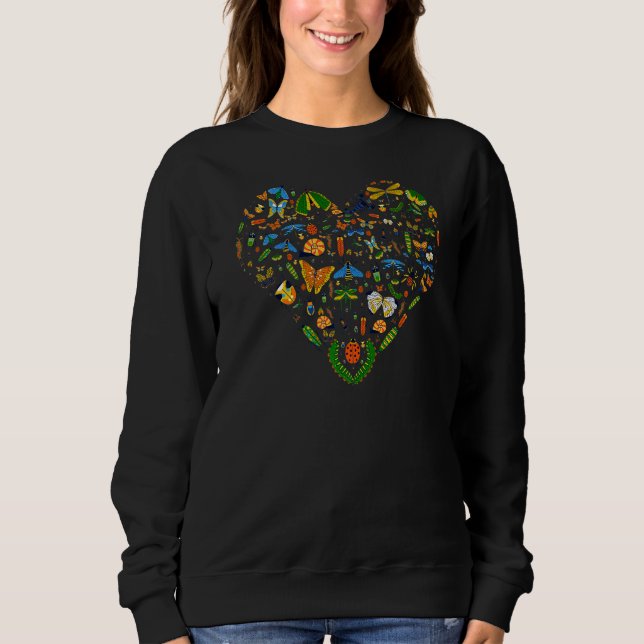Bugs Heart Bug  Insect  Lots Of Bugs Sweatshirt (Front)