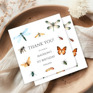 Bugs & Insects Vintage Birthday Party Napkin