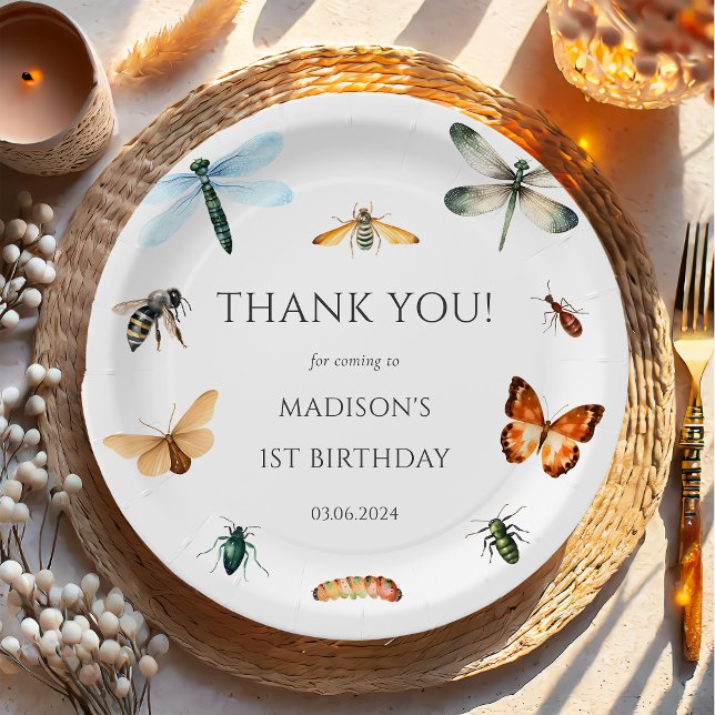 Bugs & Insects Vintage Birthday Party  Paper Plate (Creator Uploaded)