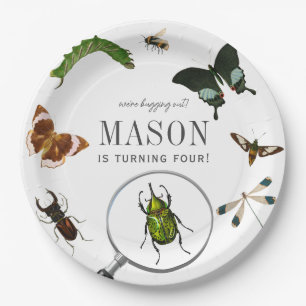 Bugs & Insects Vintage Boy Birthday Paper Plate