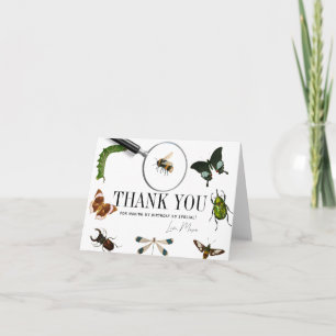 Bugs & Insects Vintage Boy Birthday Thank You Card