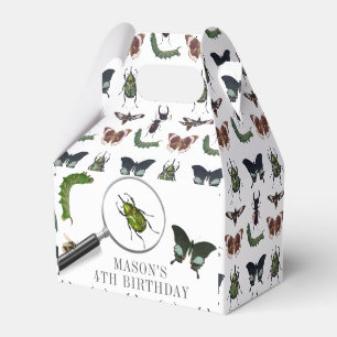 Bugs & Insects Vintage Boy Birthday White Favour Box