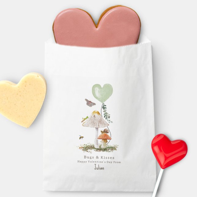 Bugs & Kisses  Mushrooms Classroom Valentine  Favour Bag (Creator Uploaded)