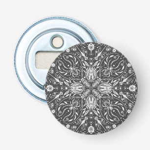 Bugs, off white on black bottle opener
