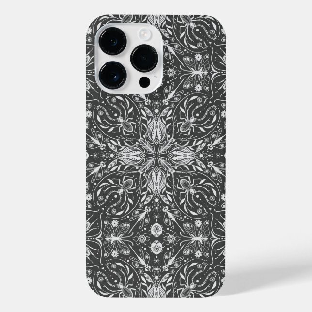 Bugs, off white on black iPhone case (Back)