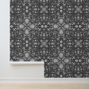 Bugs, off white on black wallpaper