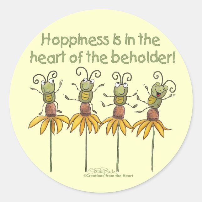 Bugs on Flowers Classic Round Sticker (Front)