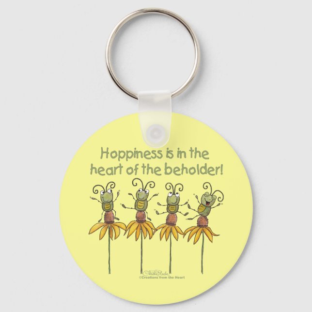 Bugs on Flowers Key Ring (Front)