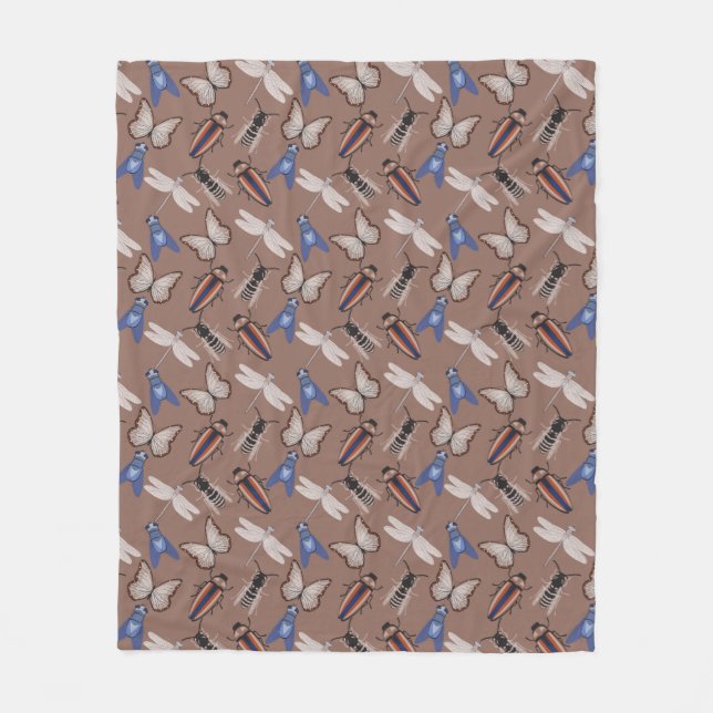Bugs Pattern Fleece Blanket (Front)