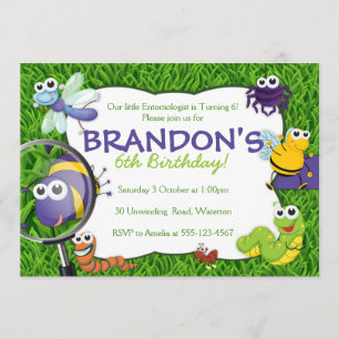 Bugs Theme Kids Party Invitation