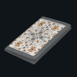 Bugs Trifold Wallet<br><div class="desc">Hand-drawn symetrical pattern with various bugs-beetles,  butterflies and spiders</div>