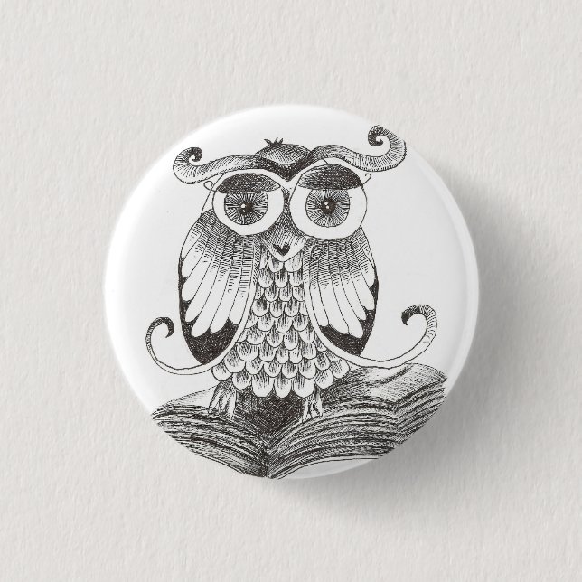 buho - owl 3 cm round badge (Front)